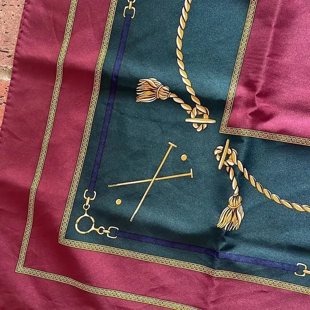 RARE VTG Polo Ralph Lauren Uni Crest‎ Big Pony Spellout Scarf
